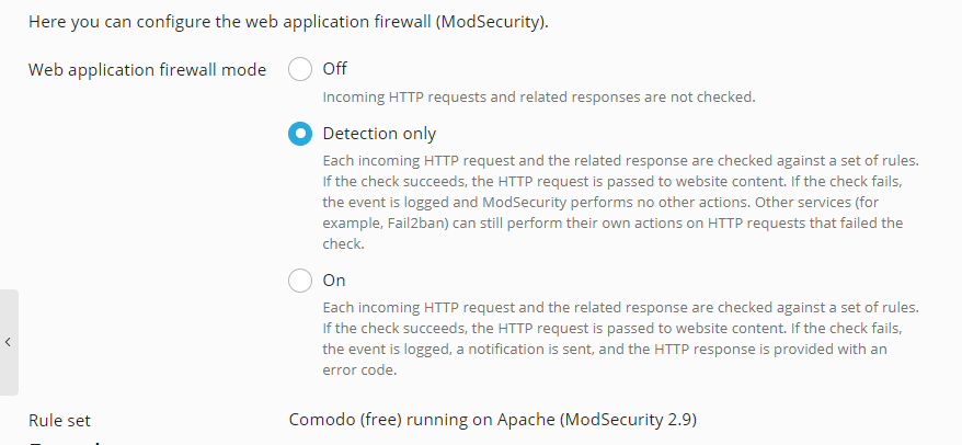 Image : ModSecurity Apache - &quot;Detection only&quot;