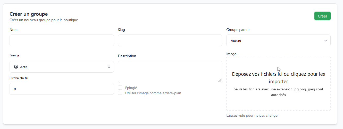 Créer un groupe