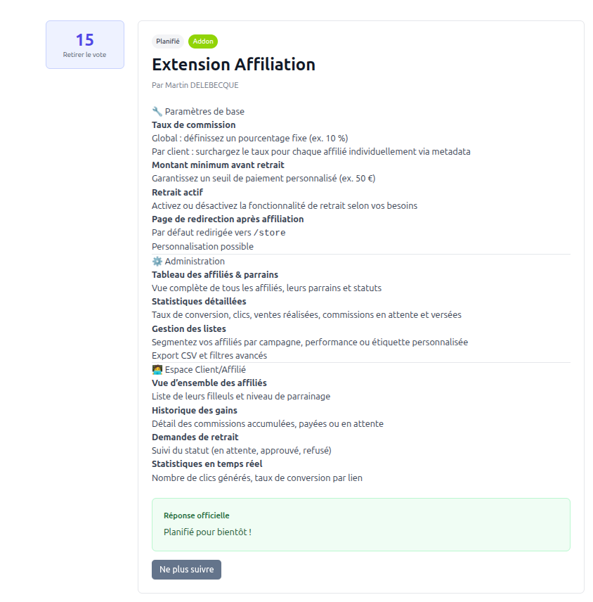 Idea detail, voting, and official response