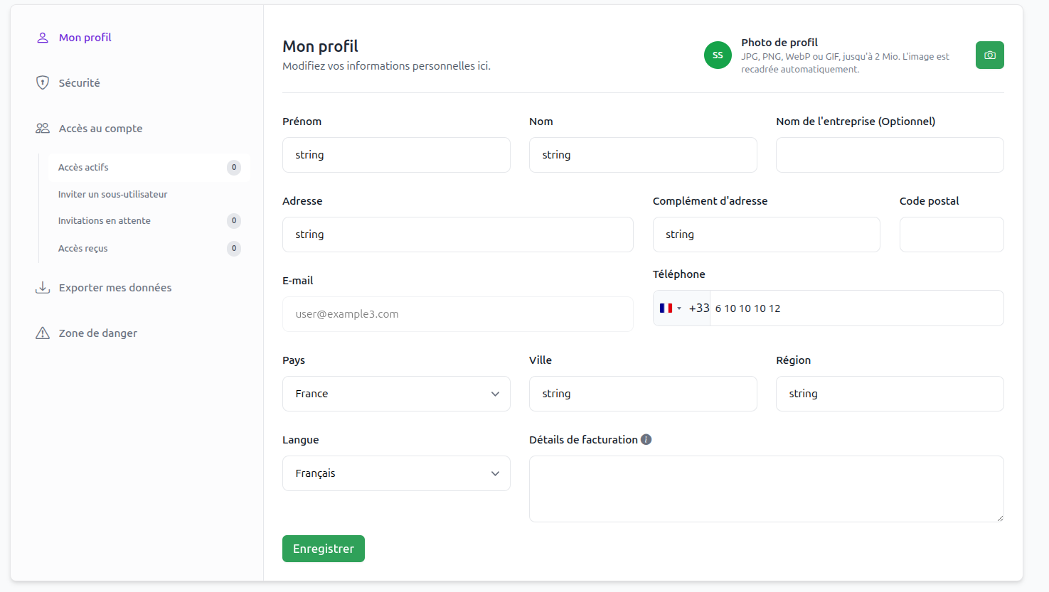 The redesigned ClientXCMS profile interface with tabbed navigation