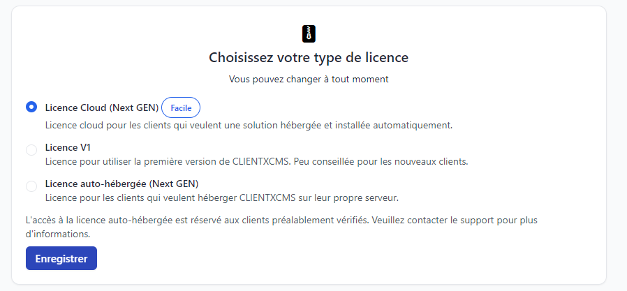 Choix de la licence