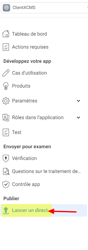 Image : Facebook Config - Publier l'application