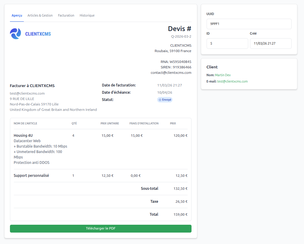 Détails du Devis Quote Manager