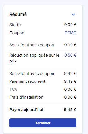 Coupon appliqué avec succès