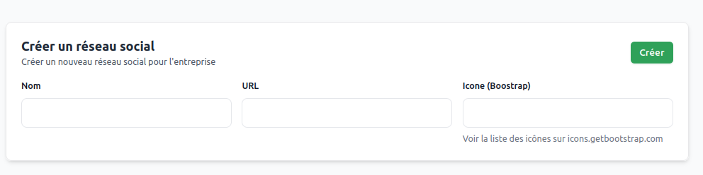 Création d'un réseau social