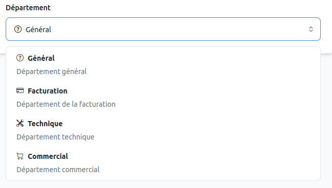 Sélection de département côté client