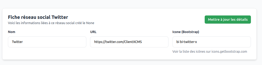Édition d'un réseau social