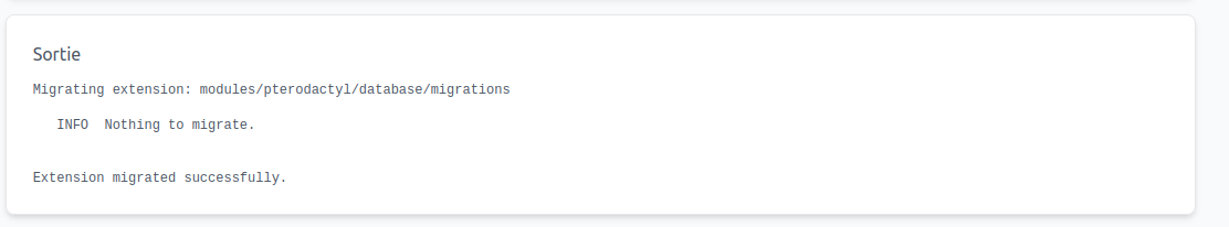 Résultat d'une migration