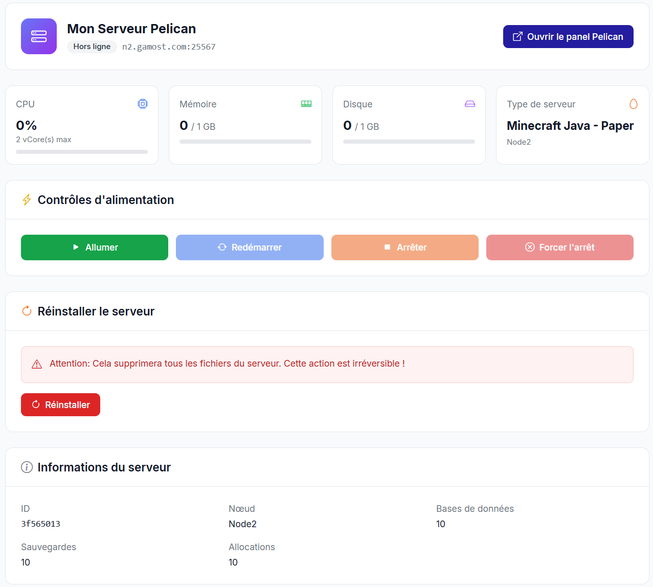 Panel client Pelican