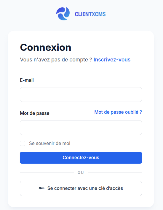 Connexion avec une Passkey
