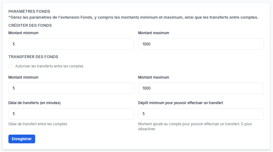 Gestion des fonds