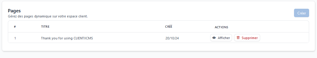 Gestion des pages